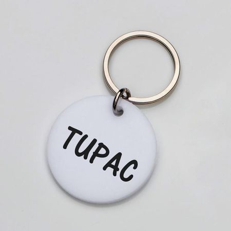 Placa de identificación perros gatos Blanco Negro