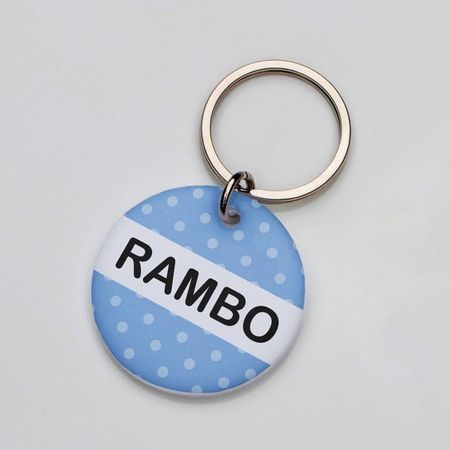 Placa de identificación perros gatos Puntos Celeste