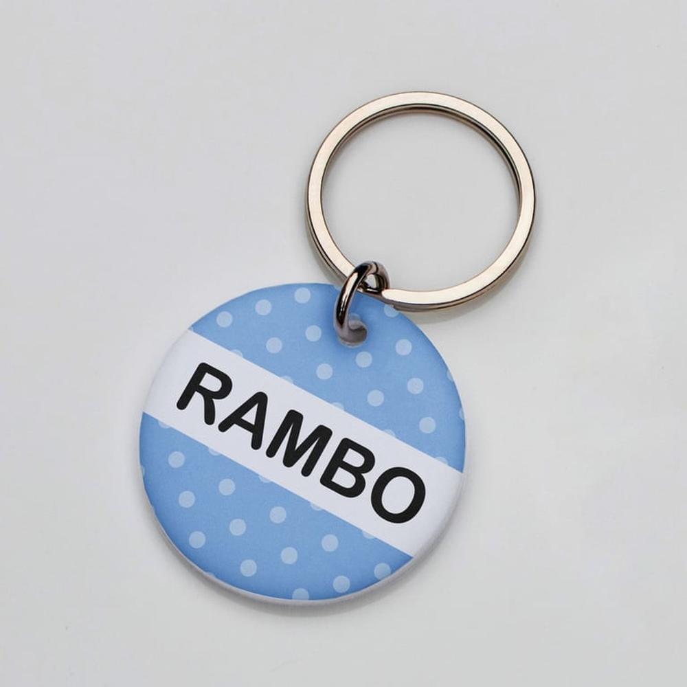 Placa de identificación perros gatos Puntos Celeste