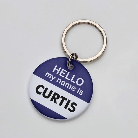 Placa de identificación perros gatos Hello Azul