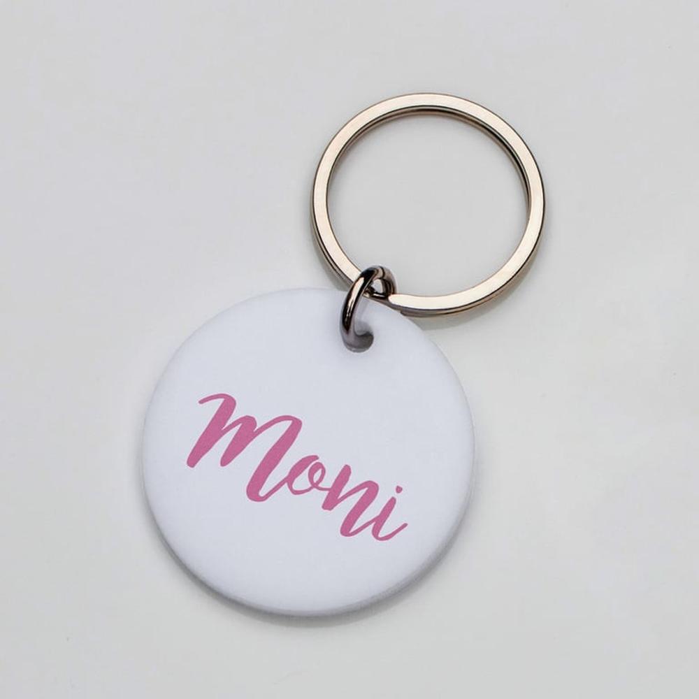 Placa de identificación perros gatos Blanco Rosado