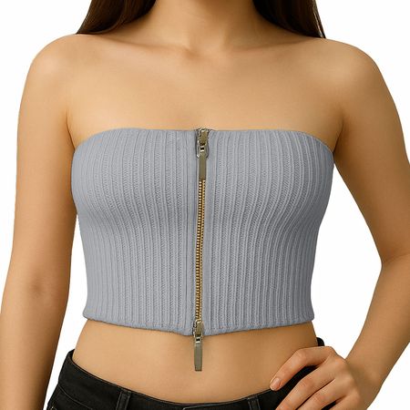 Top Strapple Doble Cierre 474G Lid-10 Hilo Tacto Color Beige Talla S