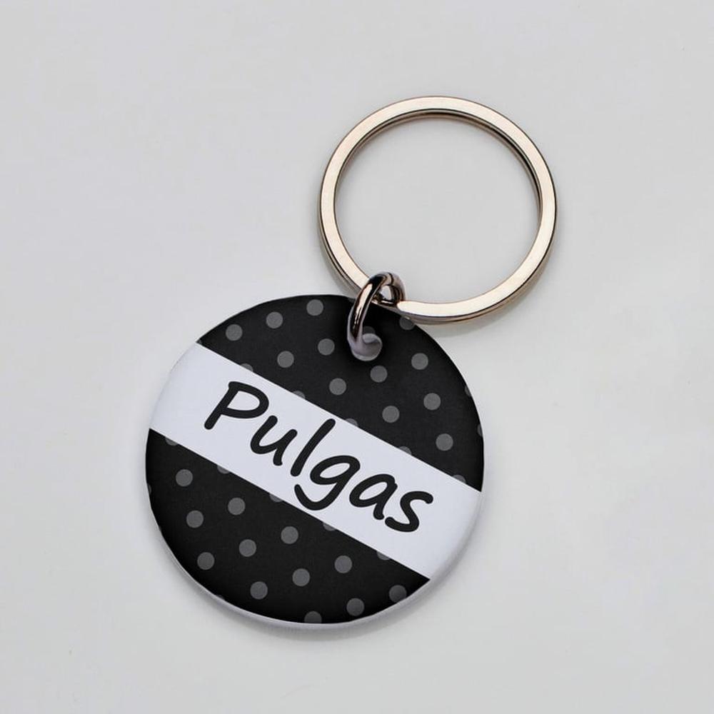 Placa de identificación perros gatos Puntos Negro