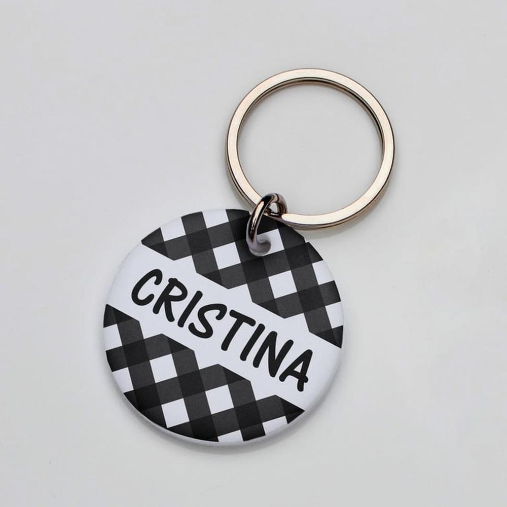 Placa de identificación perros gatos Mantel Negro