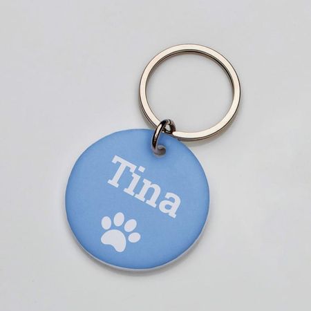 Placa de identificación perros gatos Huella Celeste