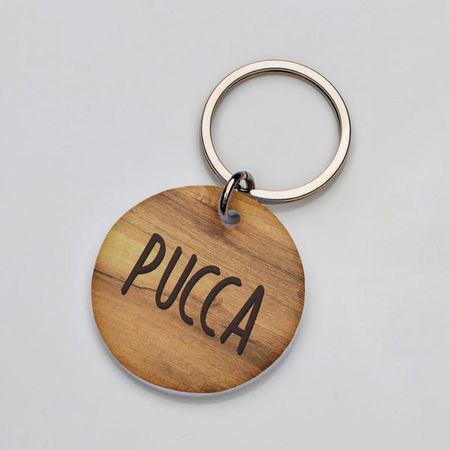 Placa de identificación perros gatos Naturals Madera Clara