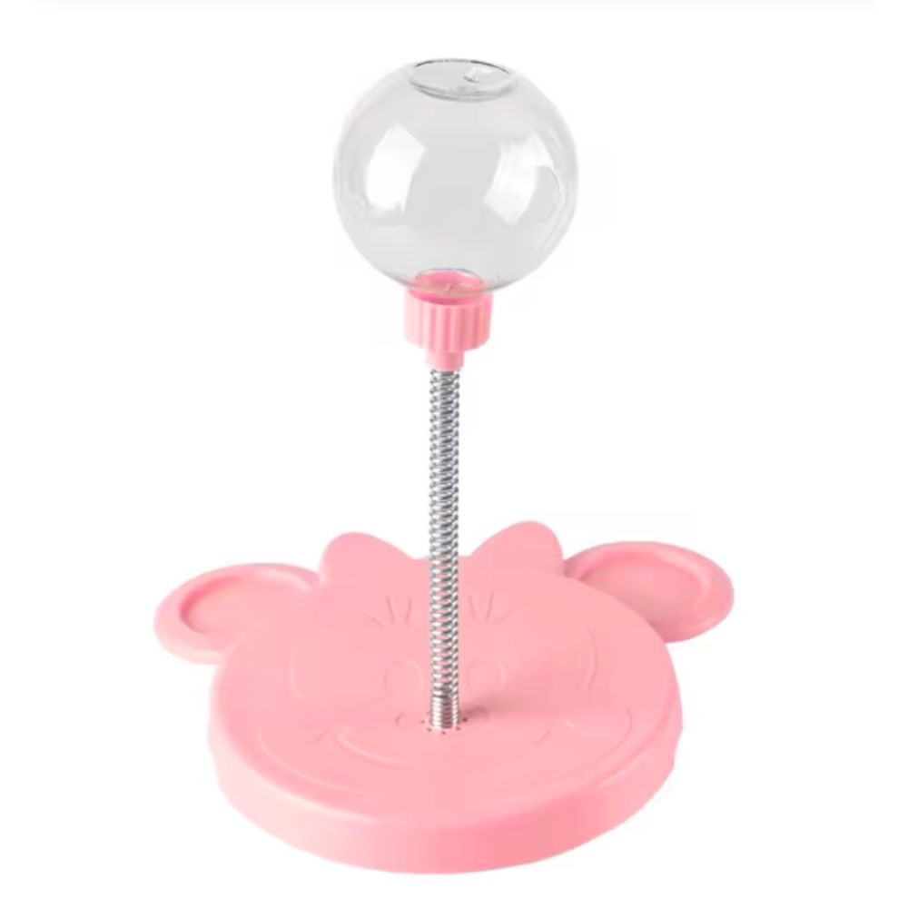 Bola Dispensadora de Comida Interactiva con Resorte Rosa