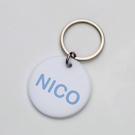 Placa de identificación perros gatos Blanco Celeste