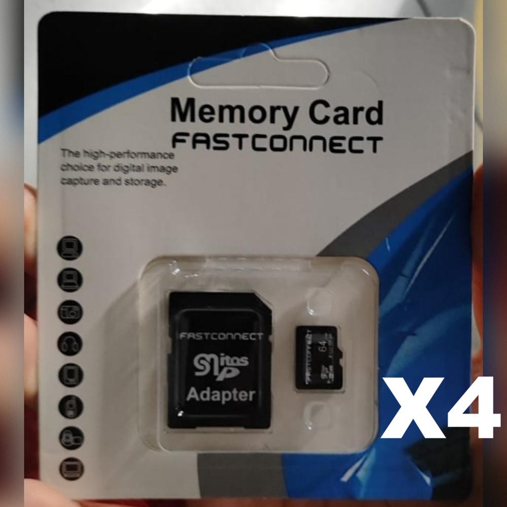 Memoria microSD FASTCONNECT 64 GB Pack x4