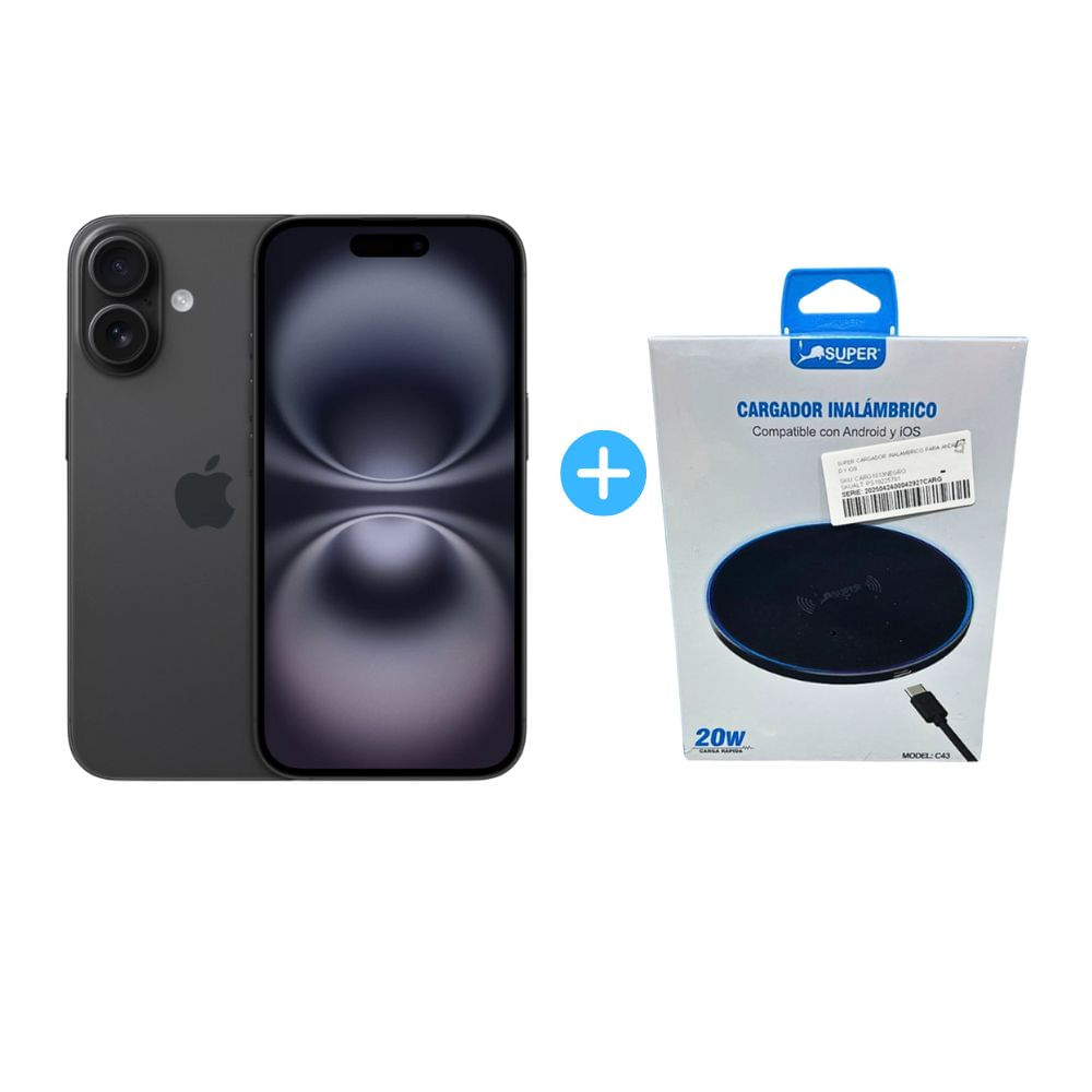 Combo iPhone 16 DUAL 128GB 8GB Negro
