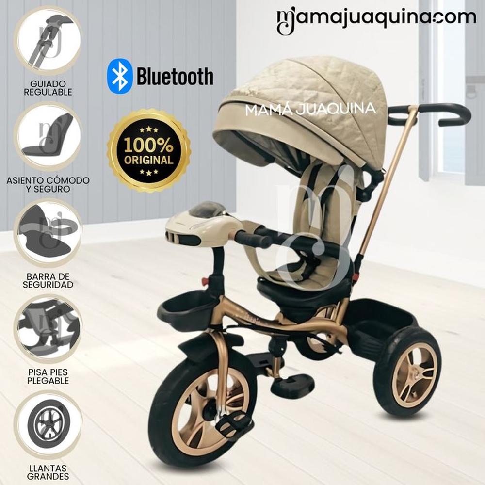 Triciclo Guiador Giratorio «GOLDEN SPEED» Beige