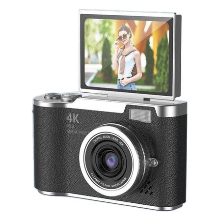 Cámara Digital Full HD 48MP para Niños y Principiantes con Pantalla 2.4” Zoom Pro CCD-LK007 Negro