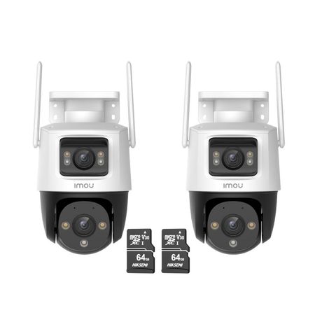 Kit 2 Cámara de Seguridad WiFi Imou Cruiser Dual 10MP + Micro SD 64GB 360° Exterior