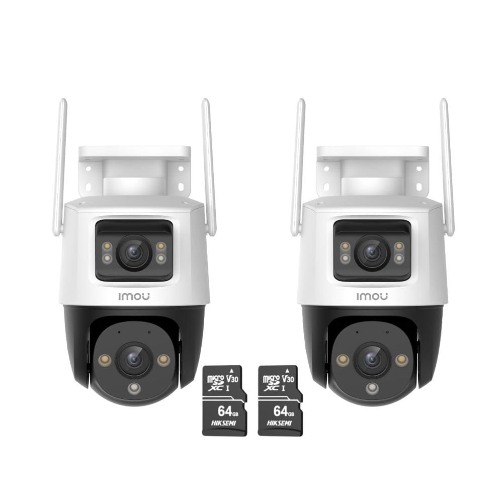 Kit 2 Cámara de Seguridad WiFi Imou Cruiser Dual 10MP + Micro SD 64GB 360° Exterior