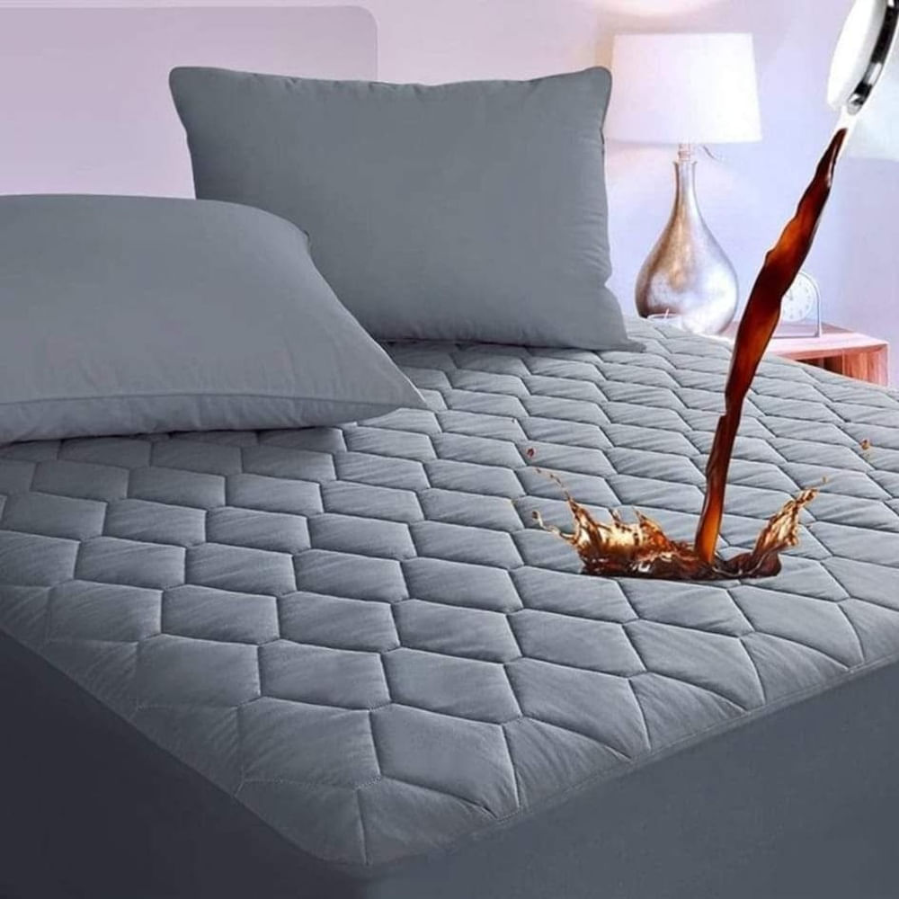 Protector Impermeable Anti-Fluidos Para Colchon King -Gris  Dyv