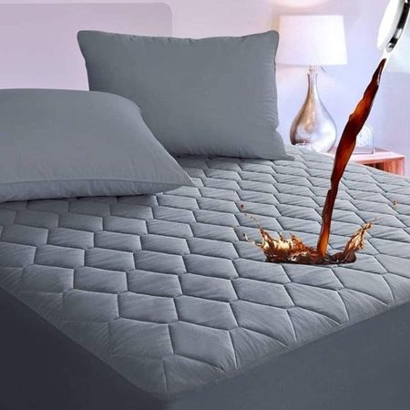 Protector Impermeable Anti-Fluidos Para Colchon  2 Plz -Gris Dyv