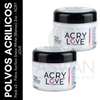 Set x2 Polvo Acrílico Snow White 2oz - ACRY LOVE