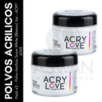 Set x2 Polvo Acrílico Snow White 1oz - ACRY LOVE