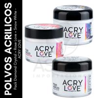 Set Diamond Crystal + Rose Love + Snow White 1oz - ACRY LOVE