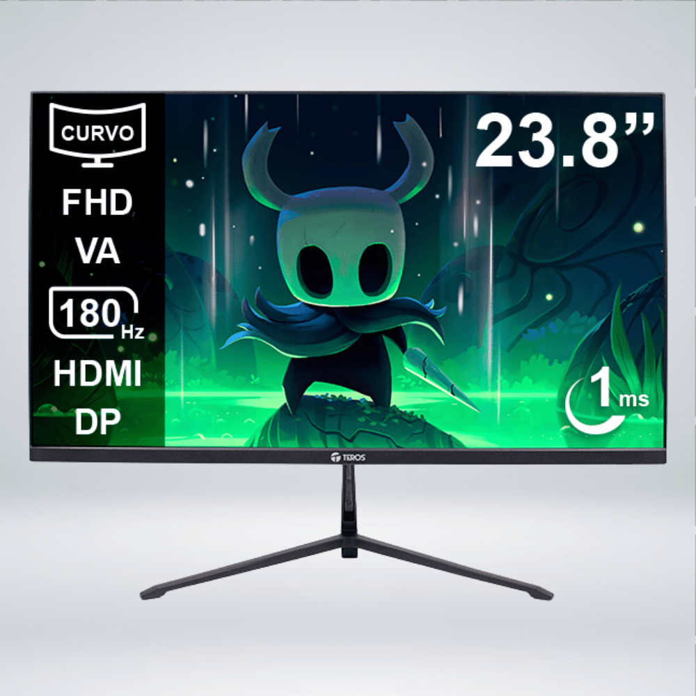 MONITOR CURVO GAMER TEROS TE 2476G FULL HD 23.8 VA 180hz 1ms DP AUDIO HDMI