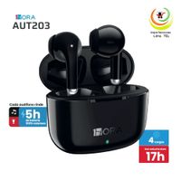 AUDIFONOS BLUETOOTH TWS MODELO AUT203 NEGRO