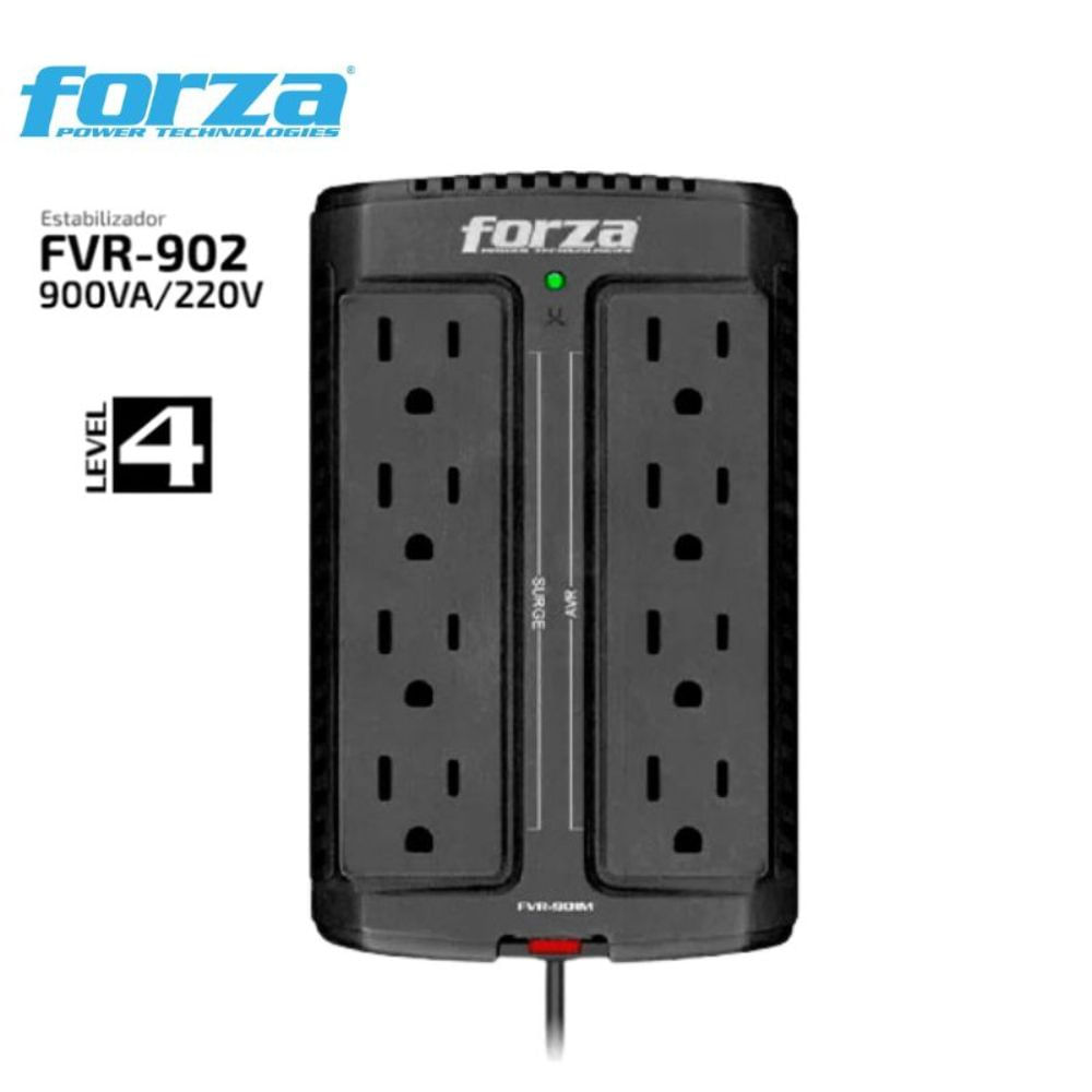 ESTABILIZADOR FORZA FVR-902 900VA 450W 220VA 8 TOMAS