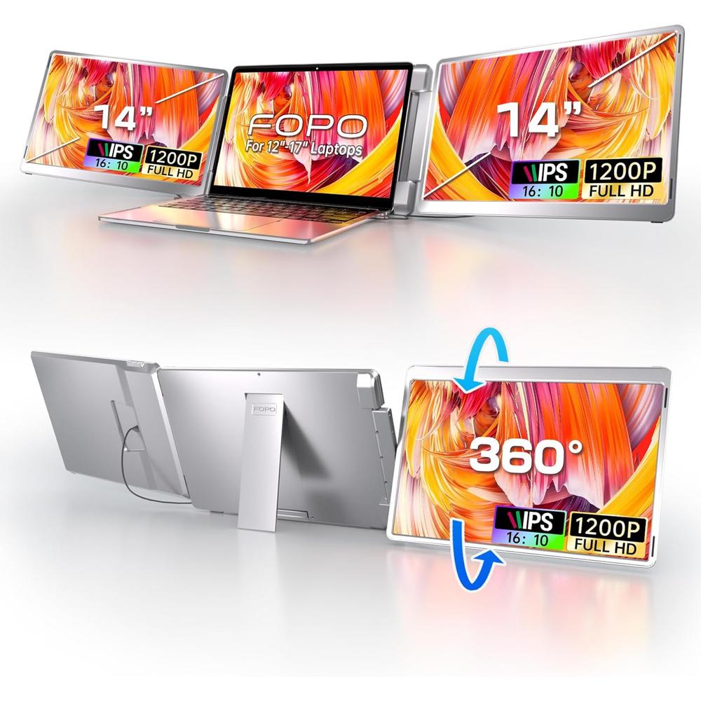 EXTENSOR TRIPLE PORTÁTIL 14"" FULL HD 1200P S7 FOPO