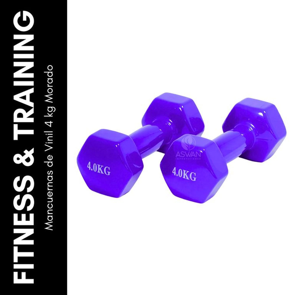 Mancuernas de Vinil 4 kg Morado