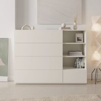 Cómoda Moderna Bianca 5 Cajones Blanco R&R MUEBLES