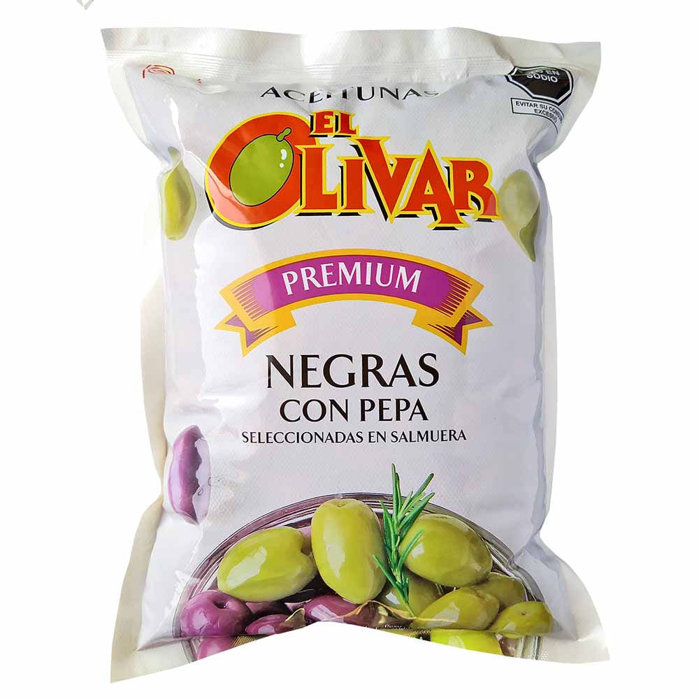 Aceituna Negra Entera EL OLIVAR Bolsa 1Kg