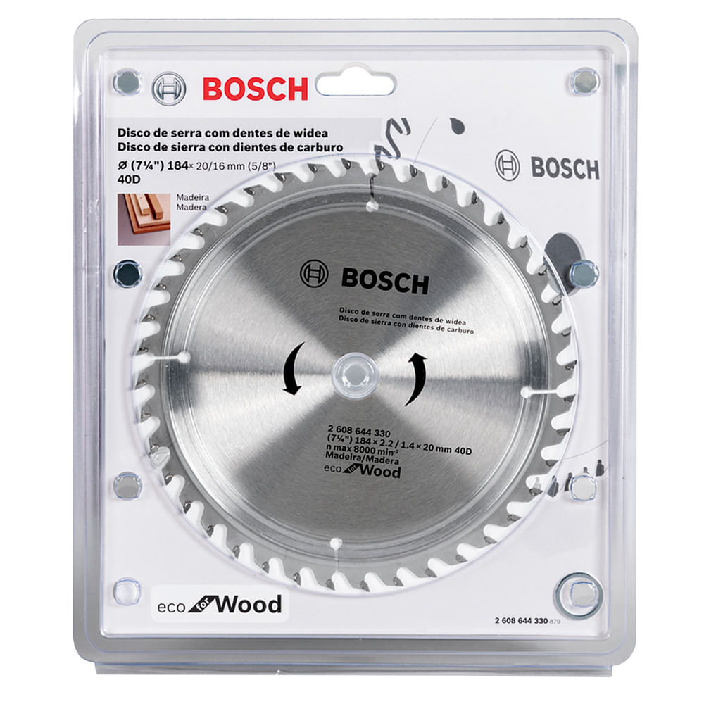 Disco Sierra Circular Bosch 185mm  X 40D ECO