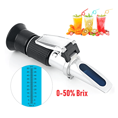 Refractómetro ATC 0-50 Brix Azúcar Leche Jugos Almíbar