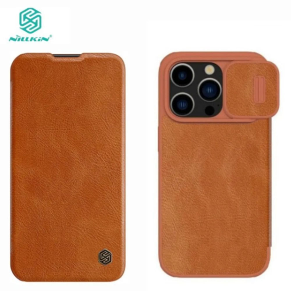 Case Qin PRO Leather para Iphone 15- Camel