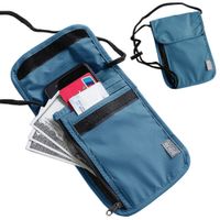 MORRAL PORTA PASAPORTE PLANO DE VIAJE IMPERMEABLE Color Negro