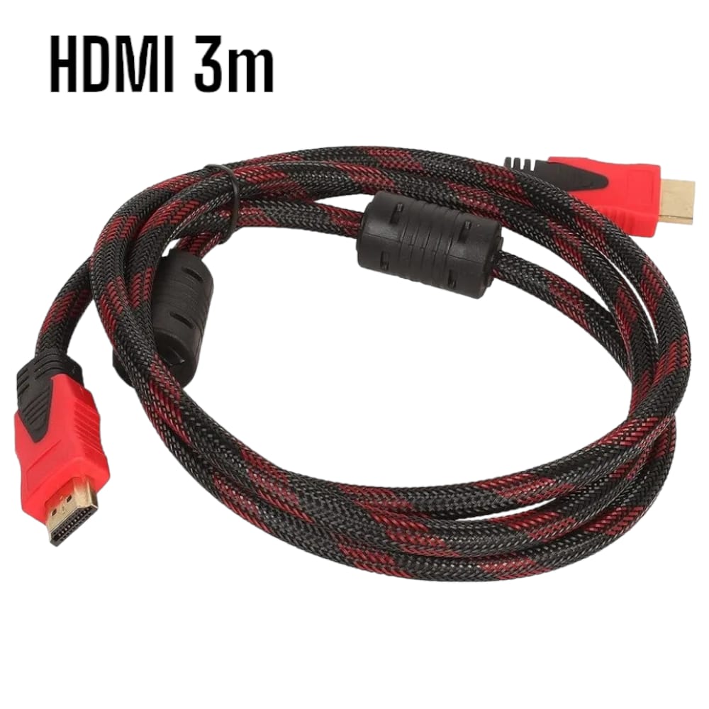 Cable HDMI-HDMI con Filtro 3m 3metros Full HD 3D V14 Enmallado
