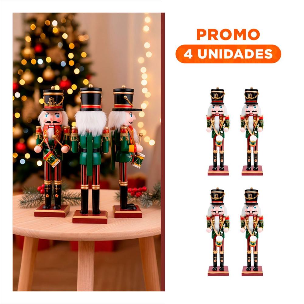 Pack4 CascanuezMery Crismas con sombrero en Tono Oscuro