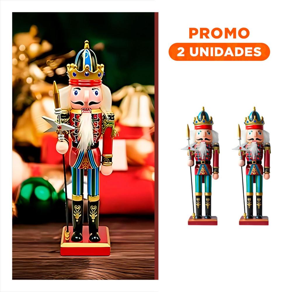 Pack2 Cascanuez con Corona y Baculo en Color Guinda