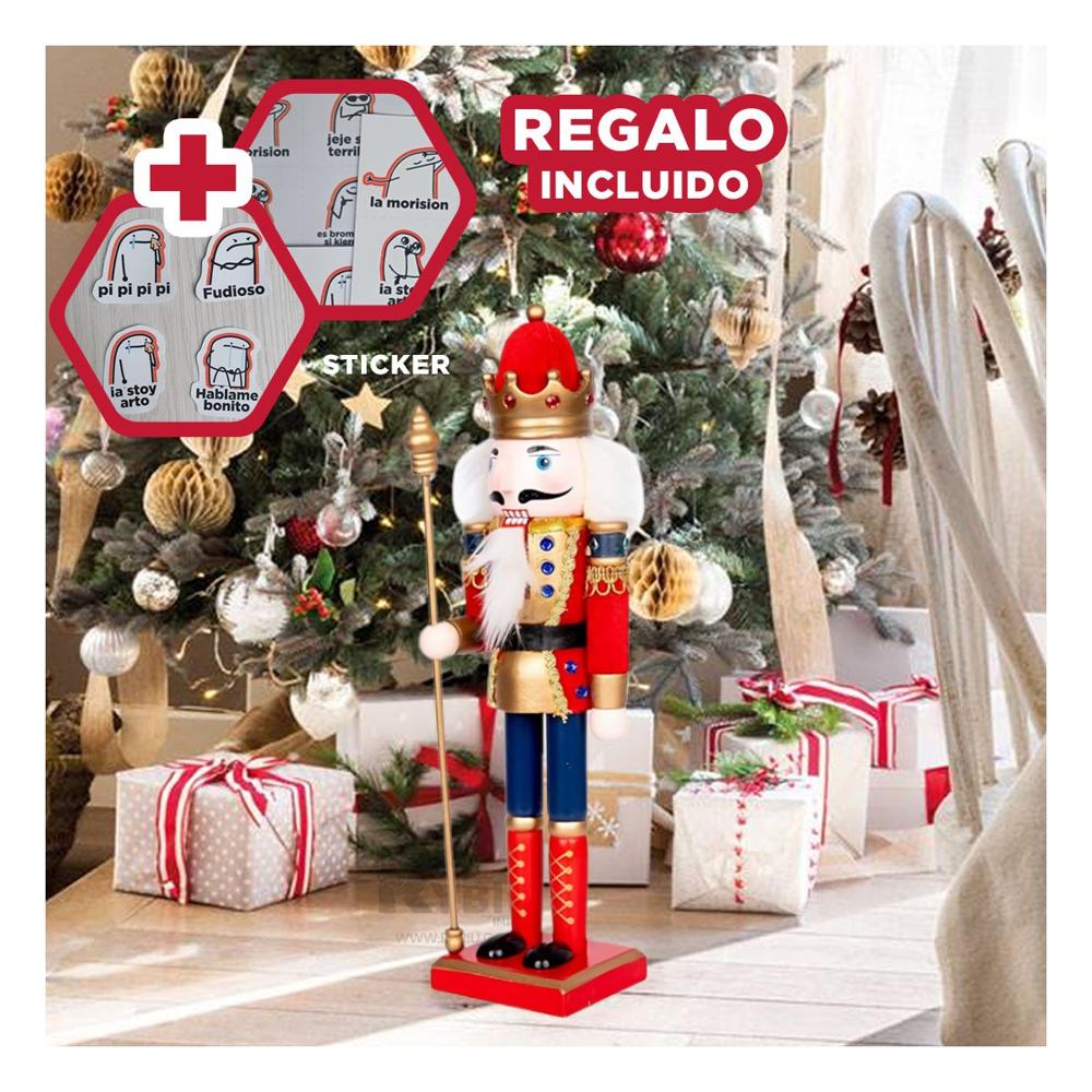 Cascanuez Duradero Navideño en Color Rojo Y+Regalo Stickers
