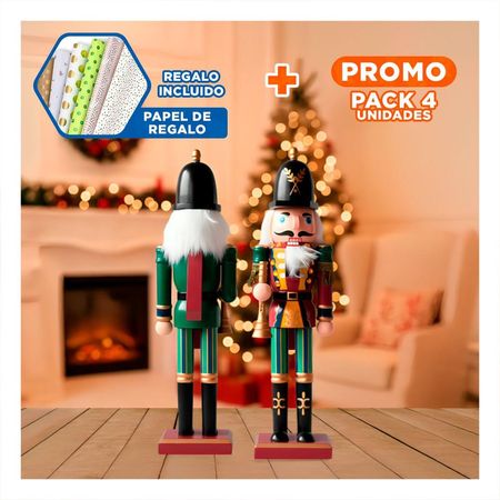 Pack4 Cascanuez Elegante de Color Guinda Y+Papel de Regalo