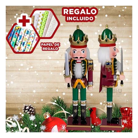 Cascanuez Clasico y Elegante Tono Guinda Y+Papel de Regalo