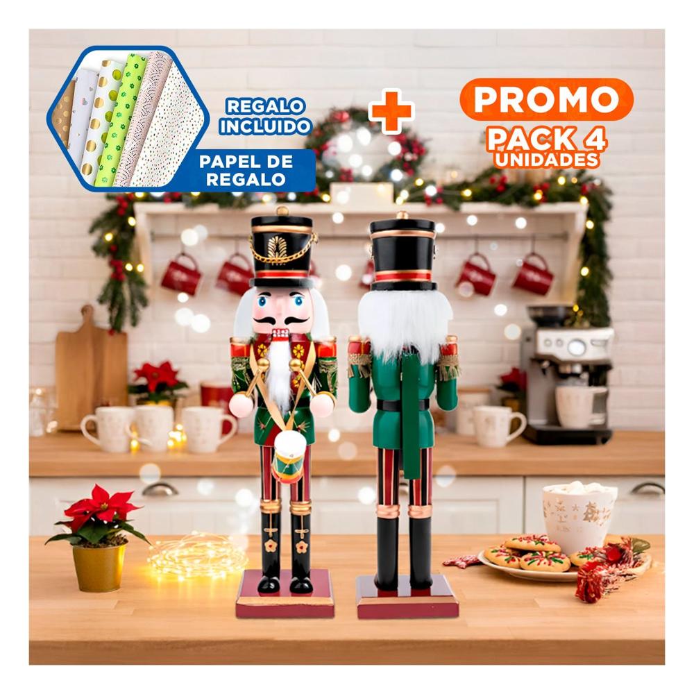 Pack2 Cascanuez Clasico en Tono Negro Y+Papel de Regalo