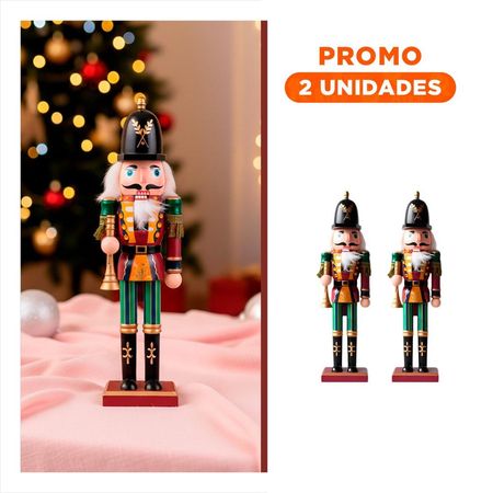 Pack2 Cascanuez con Sombrero y Trompeta de 38 cm en Guinda