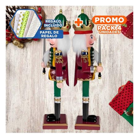 Pack4 Cascanuez Colorido de Color Guinda Y+Papel de Regalo