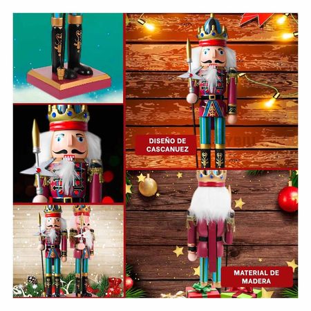 Cascanuez con Corona y Baculo con Diamantes en Color Guinda