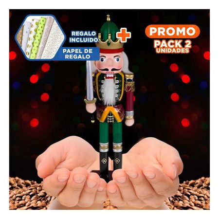 Pack2 Cascanuez Clasico Tono Guinda Y+Papel de Regalo