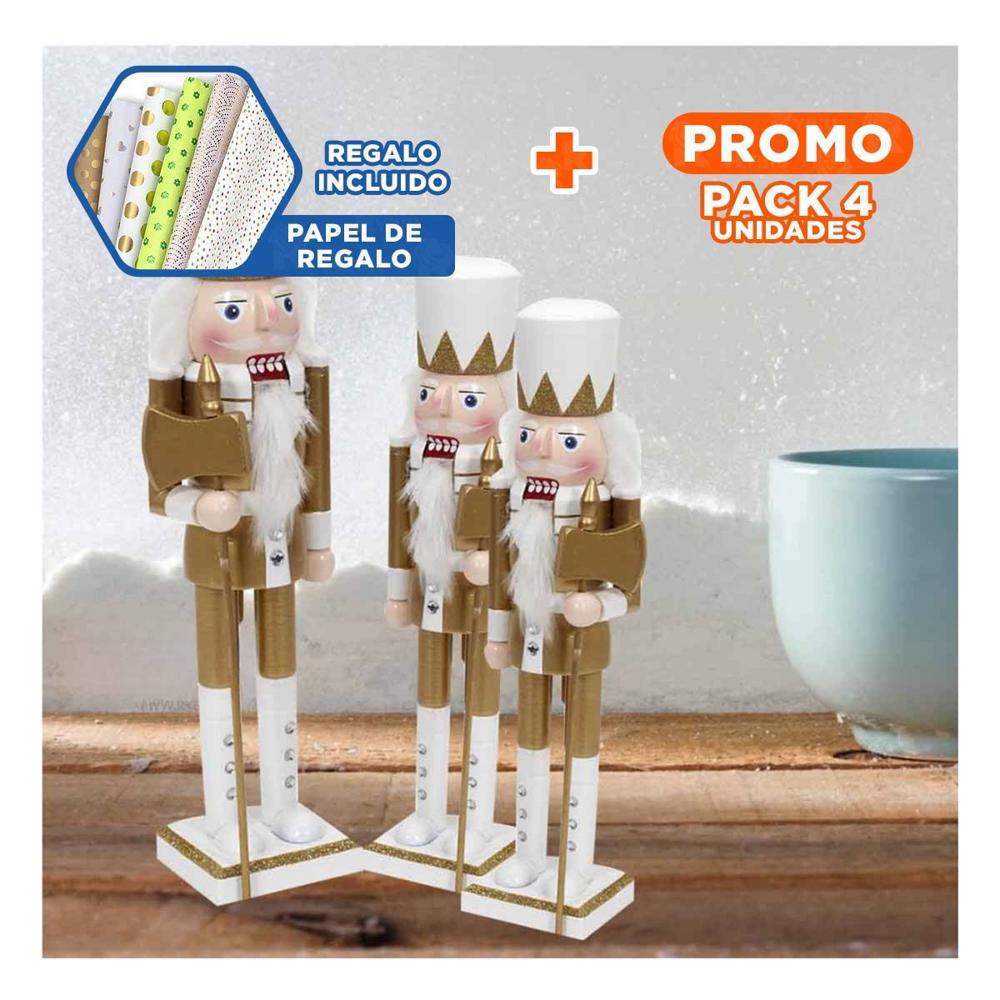 Pack4 Cascanuez Versatil en Blanco Y+Papel de Regalo