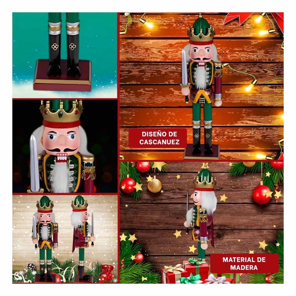 Cascanuez Navideño Festivo y Tradicional en Tono Guinda