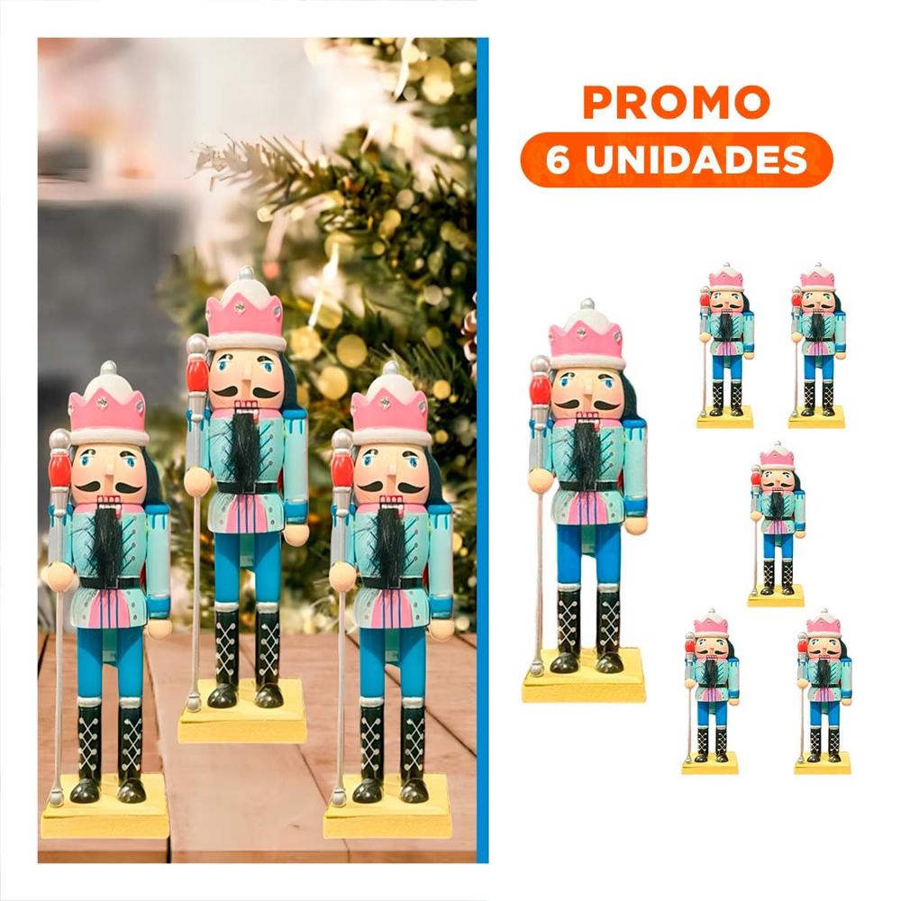 Pack6 Cascanuez de Decoracion en RosaVerde