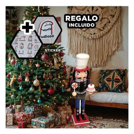 Cascanuez con Figura Decorativa Multicolor Y+Regalo Stickers