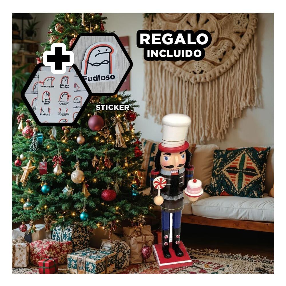 Cascanuez con Figura Decorativa Multicolor Y+Regalo Stickers